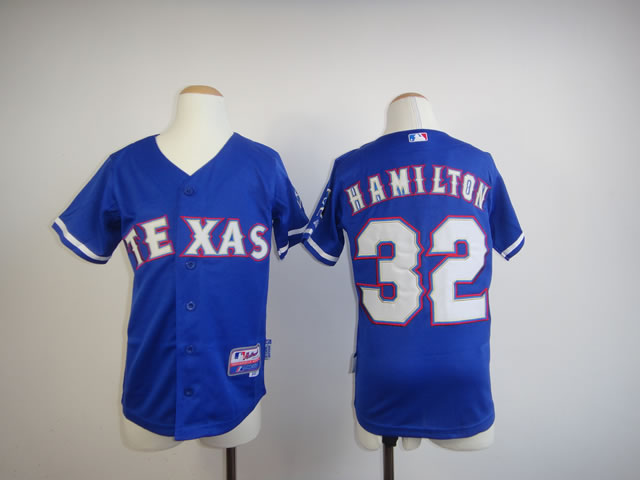 Youth Texas Rangers 32 Hamilton Blue MLB Jerseys